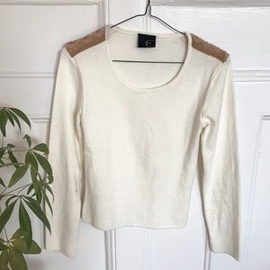 Just Cavalli white sweater with elegant shoulder inserts